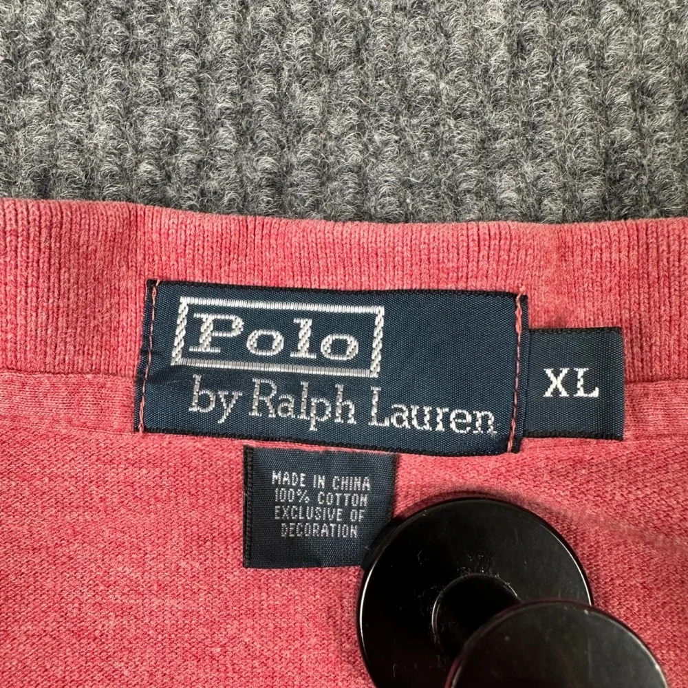 Polo by‎ Ralph Lauren Long Sleeve Polo Shirt Mens XL Coral Pink Classic Fit